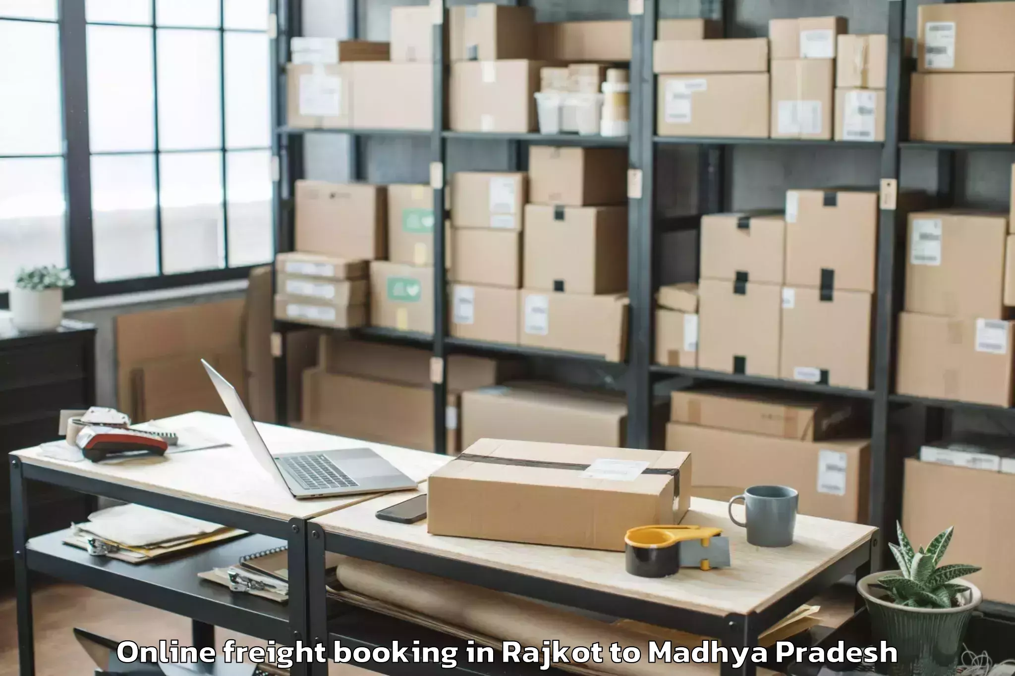 Affordable Rajkot to Khurai Online Freight Booking